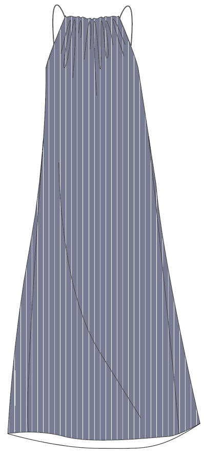 Sophie Linen Dress - Navy Stripes
