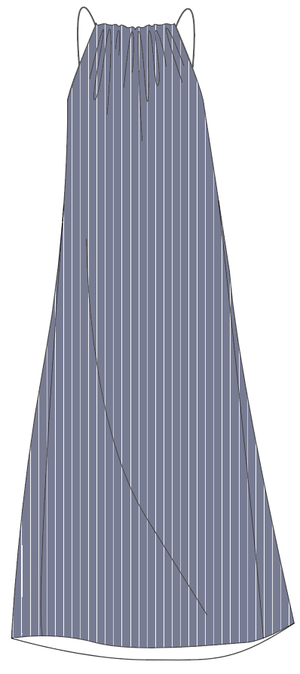 Sophie Linen Dress - Navy Stripes