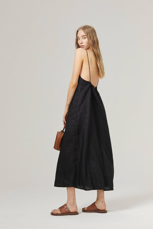 Sophie Linen Dress - Black