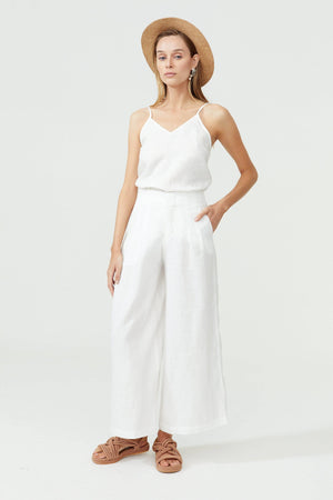 Culotte Linen Pants - Off White