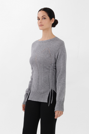 Cashmere Corset Sweater in Gray