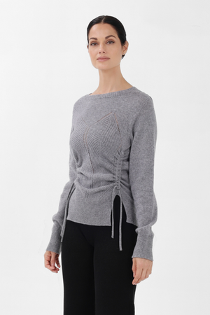 Cashmere Corset Sweater in Gray