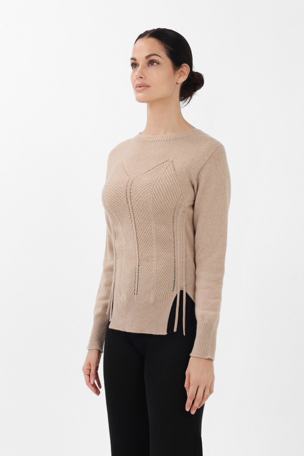 Cashmere Corset Sweater in Camel