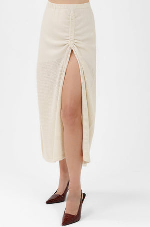 Cashmere Long Skirt in White