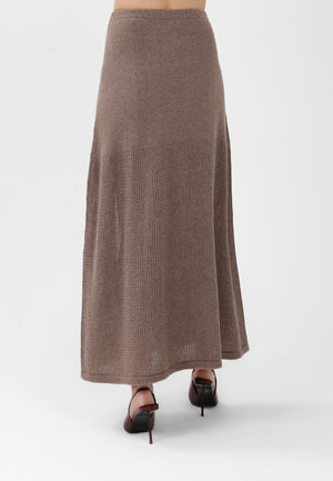 Cashmere Long Skirt in Sand