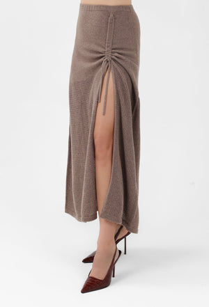 Cashmere Long Skirt in Sand