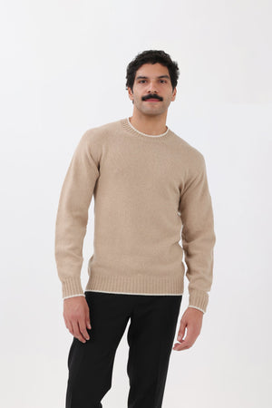 Cashmere Crew Neck Sweater in Camel