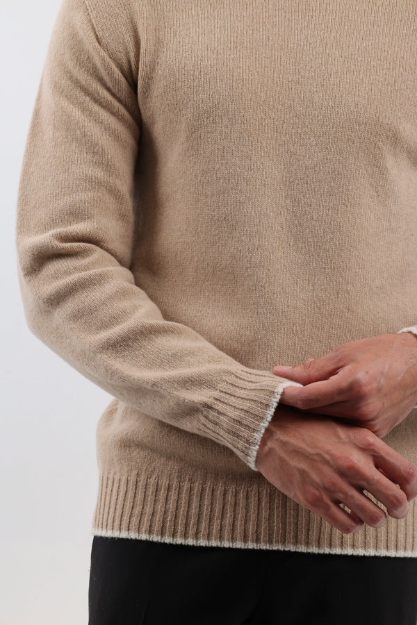 Cashmere Crew Neck Sweater in Camel