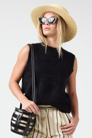 Alpaca Knitted Vest - Black