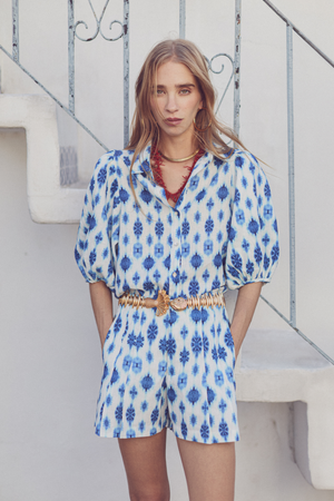 Angel Linen Shirt - Hamptons Print