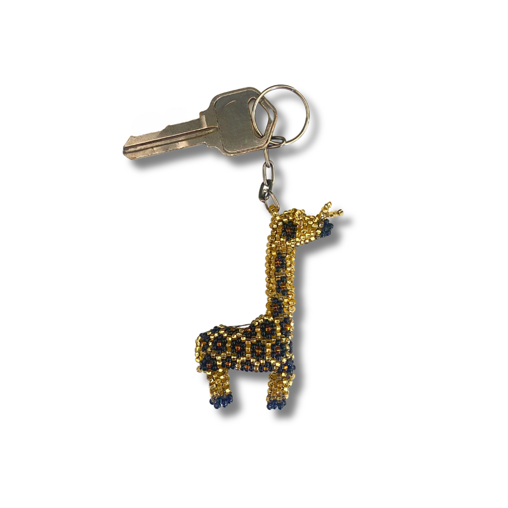 Giraffe Seed Bead Key Chain - Mexico