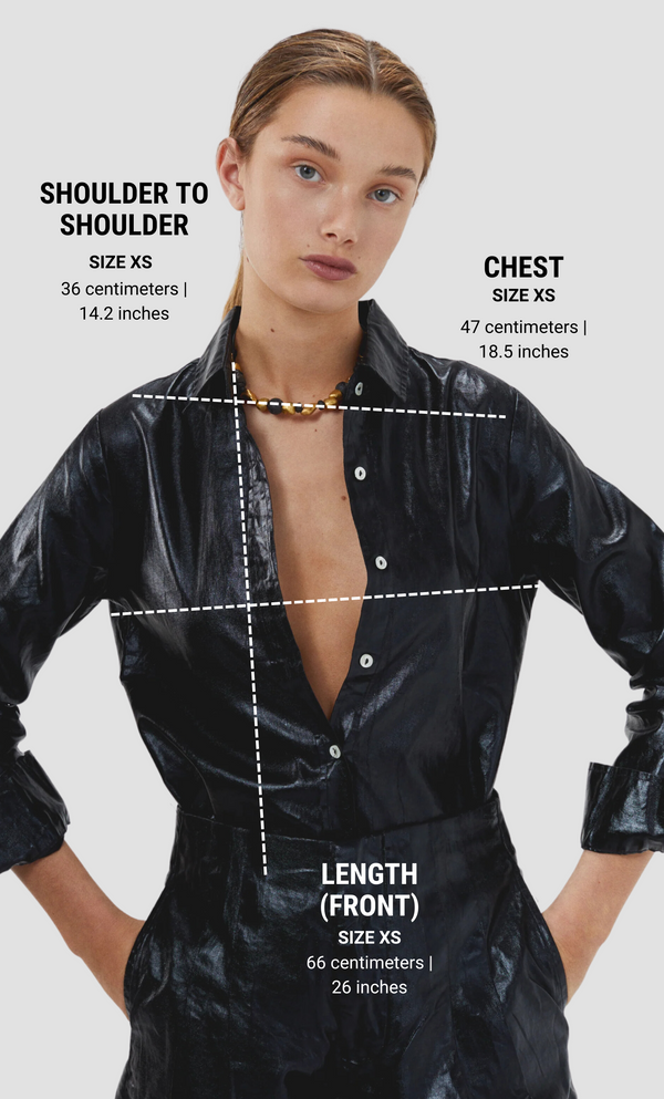 San Marino Metallic Linen Shirt - Black