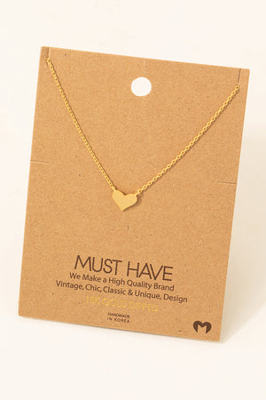 Brushed Heart Dainty Pendant Necklace