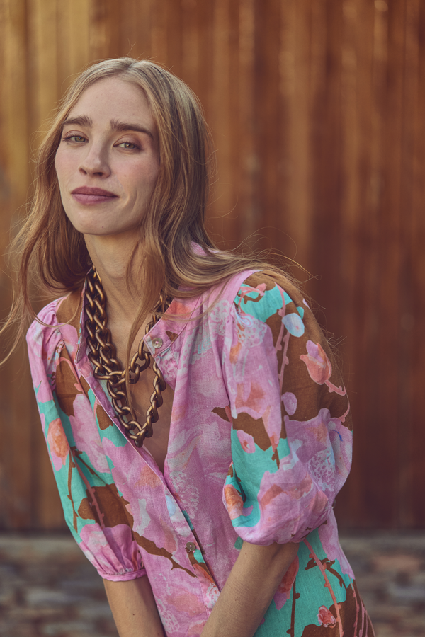 Bubble Linen Shirt - Aquarela