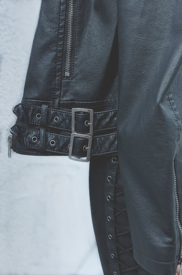 Con Ovarios.™ Vegan Leather Jacket Black