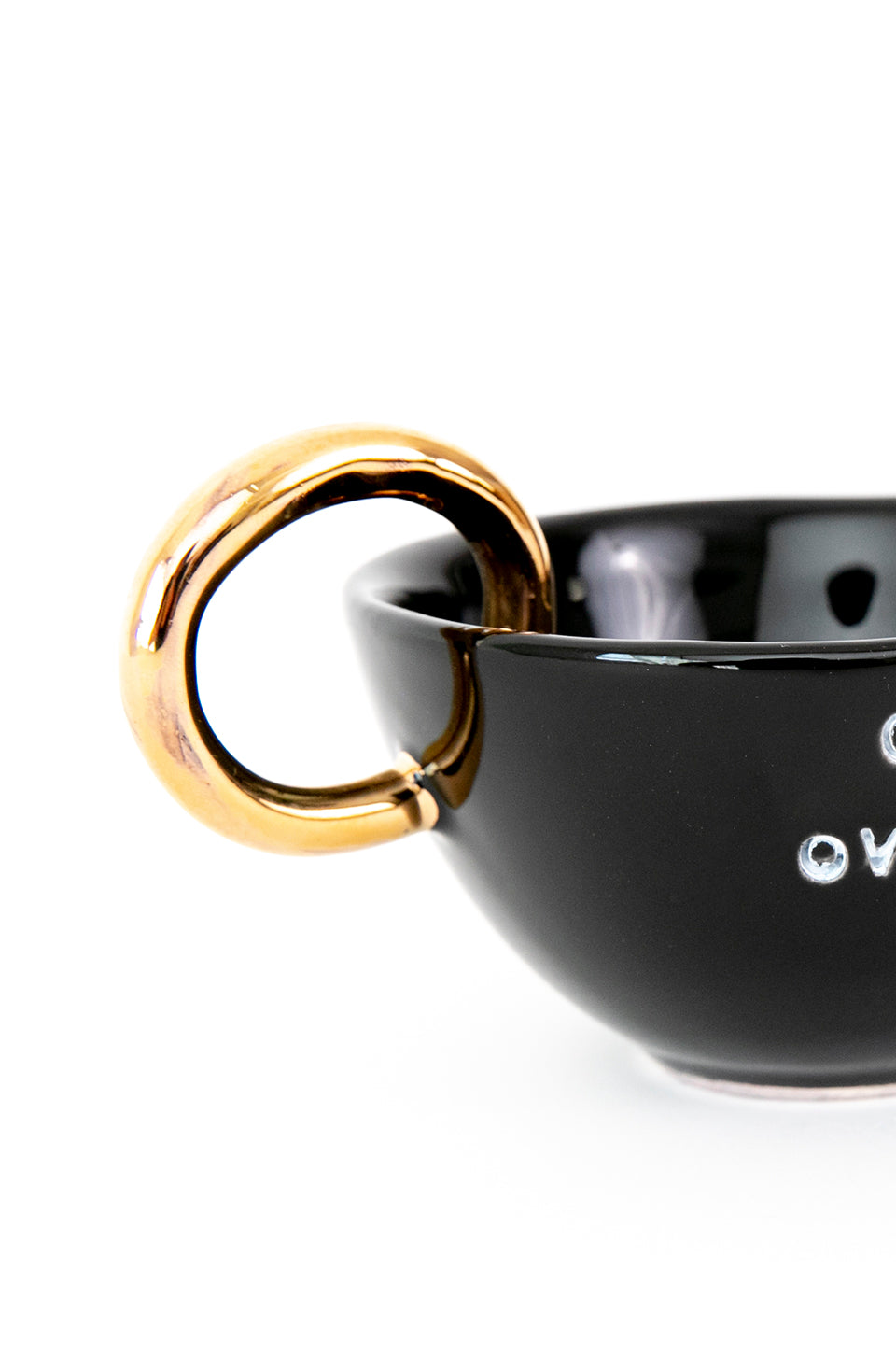 24K Gold Ceramic Con Ovarios.™ Cappuccino Mug In Black