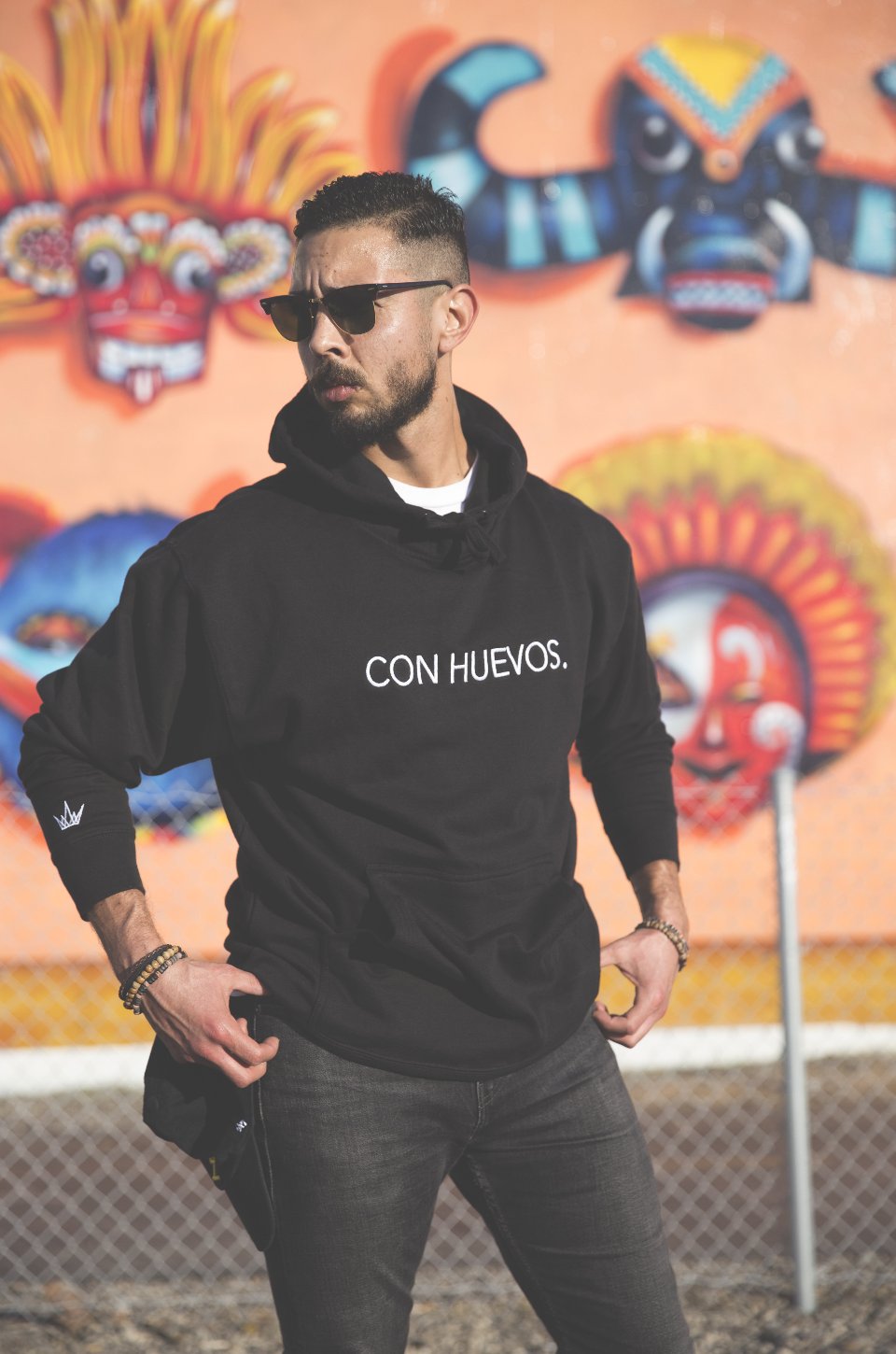 Con Huevos. Embroidered Hoodie Black (Bundle It and Save)