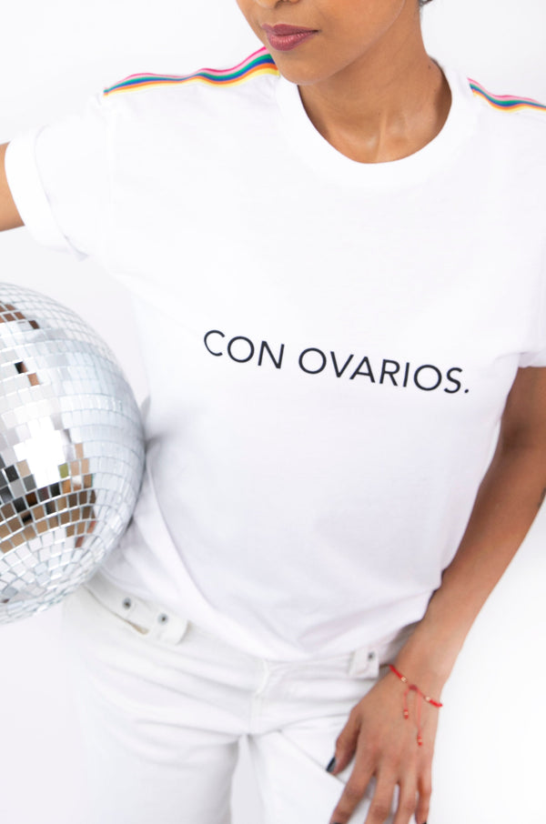 Happy Con Ovarios.™ T-Shirt in White