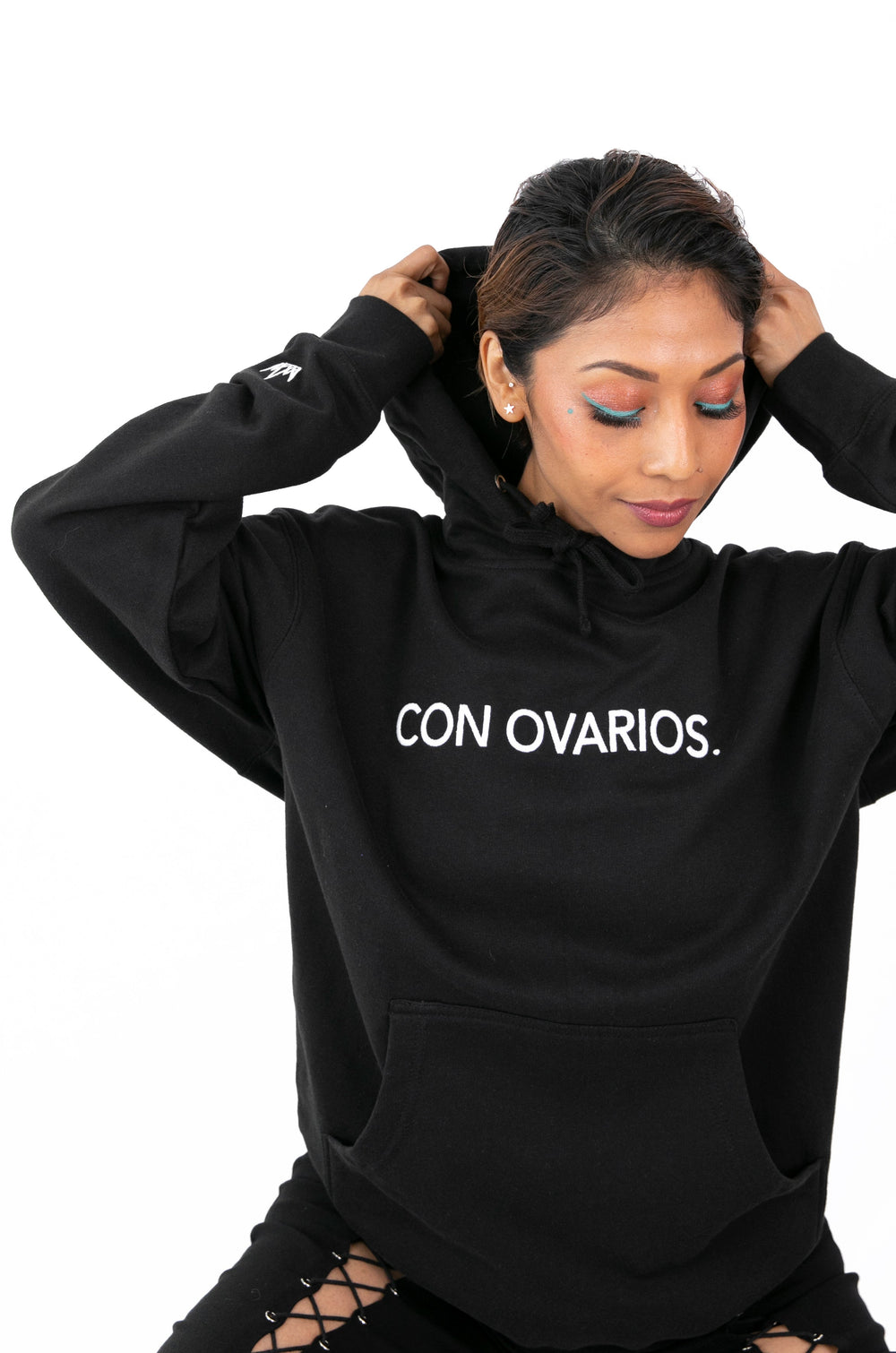 Con Ovarios.™ Embroidered Hoodie Black (Bundle It and Save)