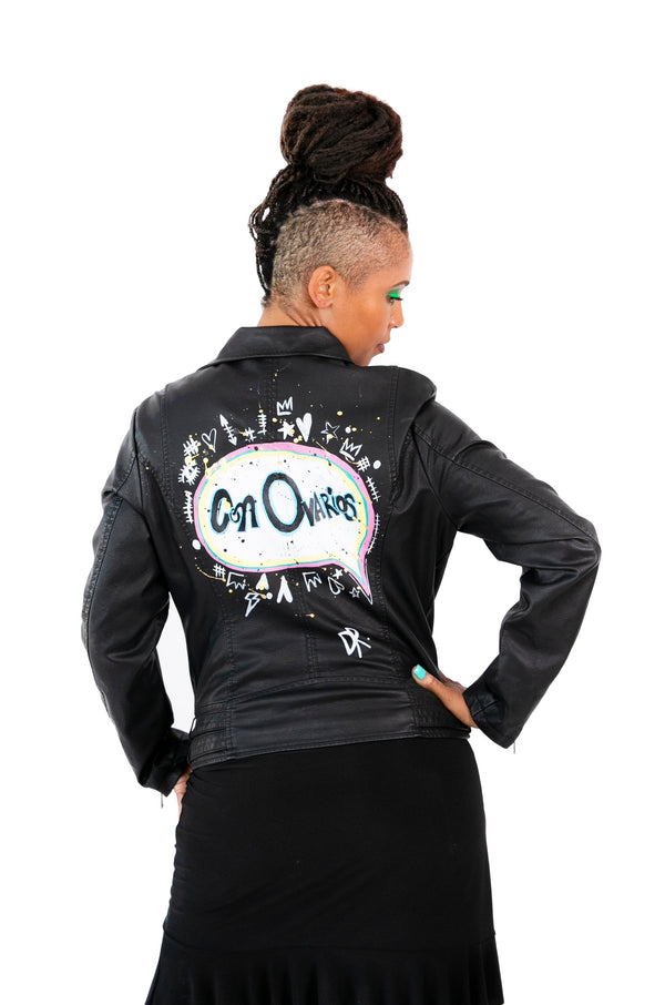 Con Ovarios.™ Vegan Leather Jacket Black