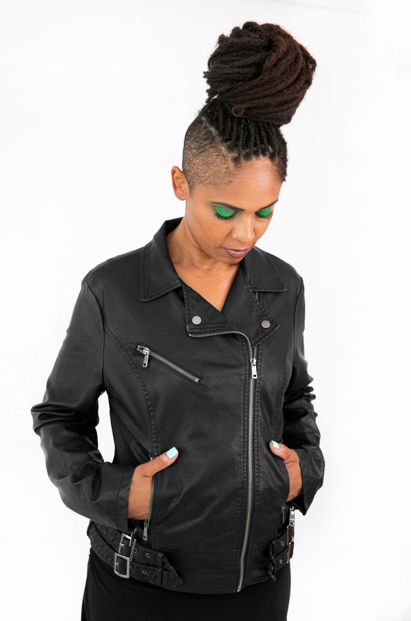 Con Ovarios.™ Vegan Leather Jacket Black