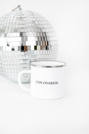 Con Ovarios.™ Enamel Mug (Bundle It and Save)