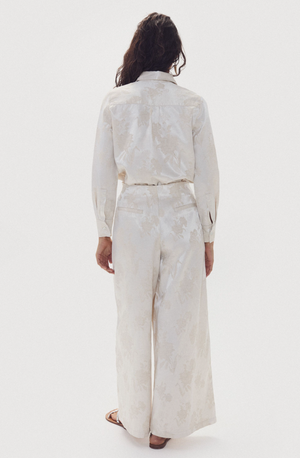 San Marino Brocade Shirt - Ivory Garden