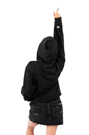 Metallic Crown Hoodie in Black