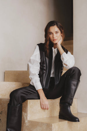 Inca Leather Top - Black