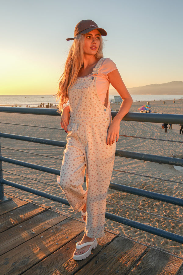 Floral Printed Casual Overall Jumpsuit