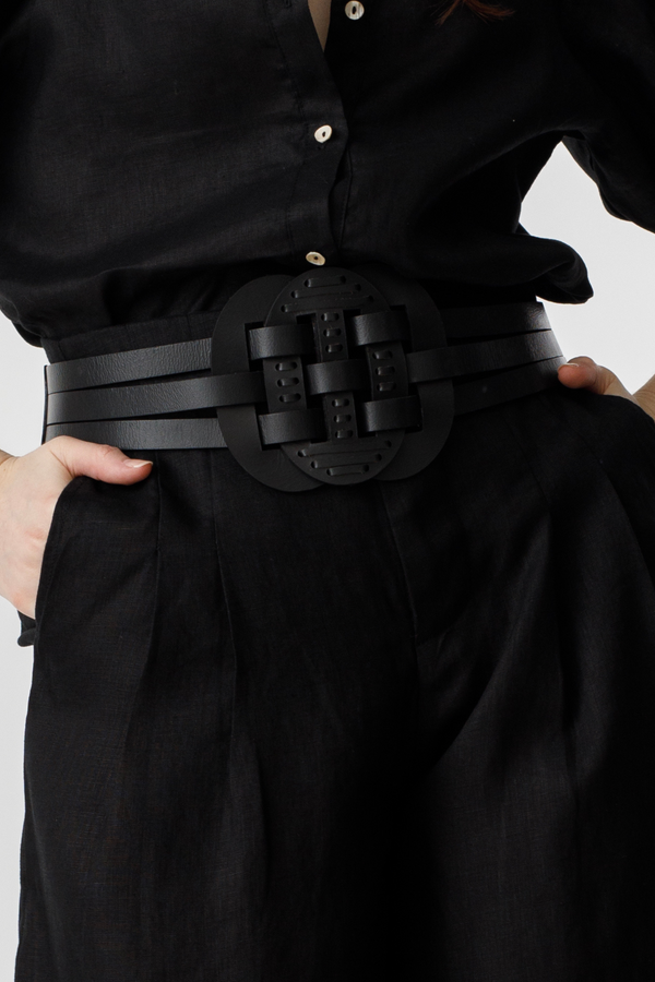 Helena Leather Belt - Black