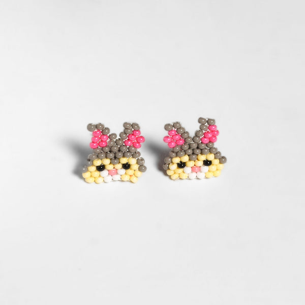Safari Seed Bead Animal Stud Earrings - Mexico