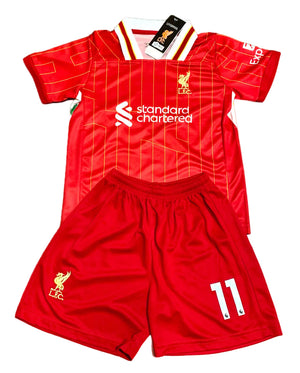 Mohamed Salah Liverpool Kids Jersey Set Soccer Football Toddler Youth Uniform Kit