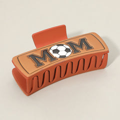Soccer MOM Message Faux Leather Hair Claw Clip