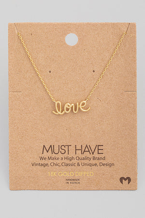 Handwritten Love Pendant Necklace