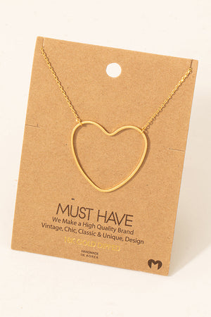 Heart Cutout Pendant Necklace