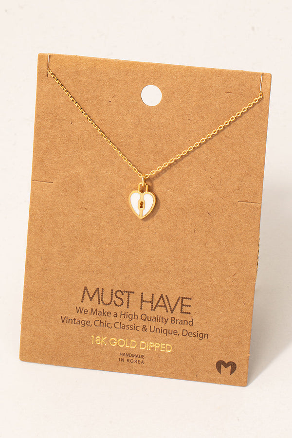 Heart Lock Dainty Pendant Necklace