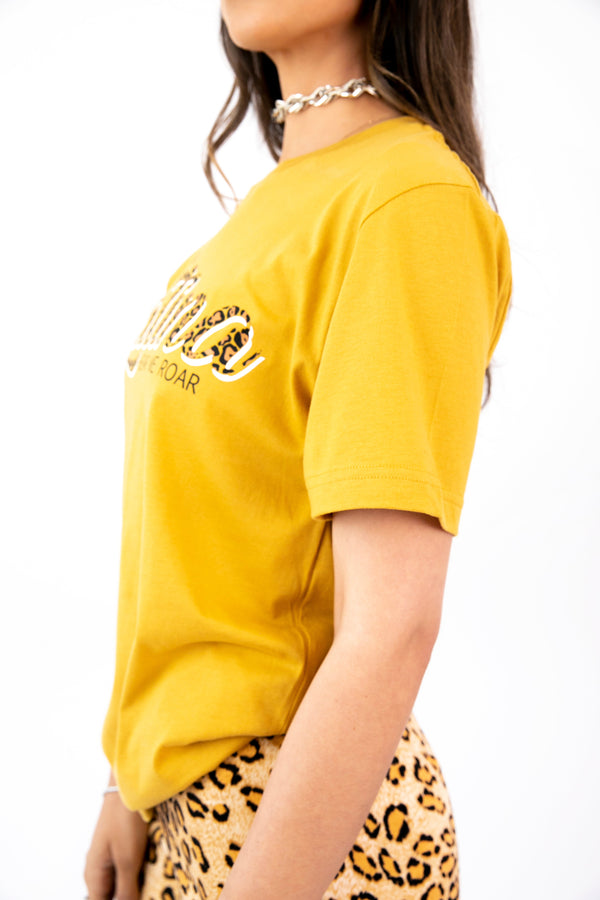 I Am Latina Hear Me Roar T-Shirt in Mustard