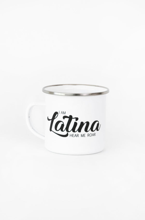 I Am Latina Hear Me Roar Enamel Mug