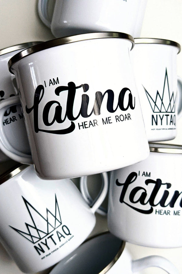 I Am Latina Hear Me Roar Enamel Mug