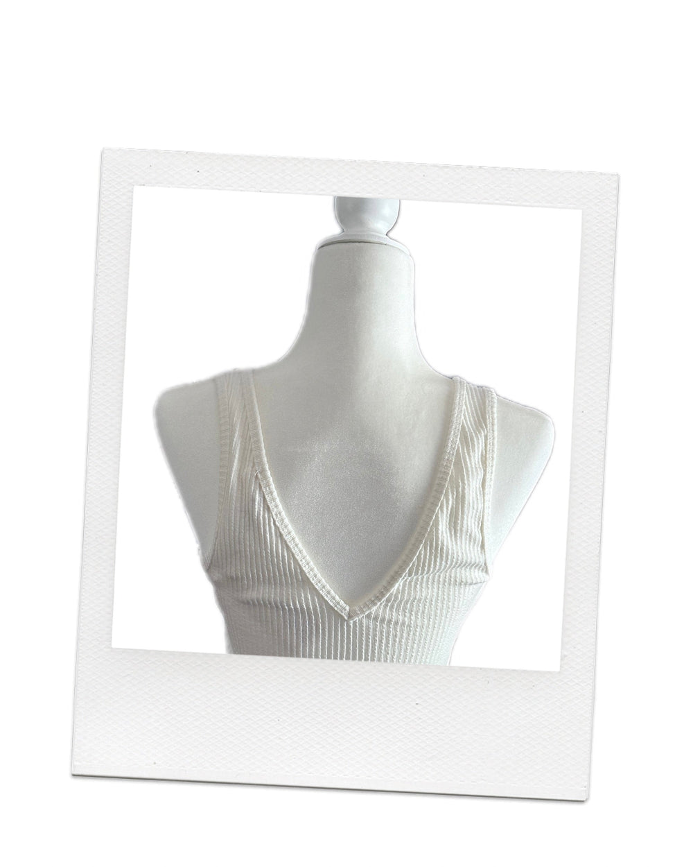 White Ribbed Short Tank Top