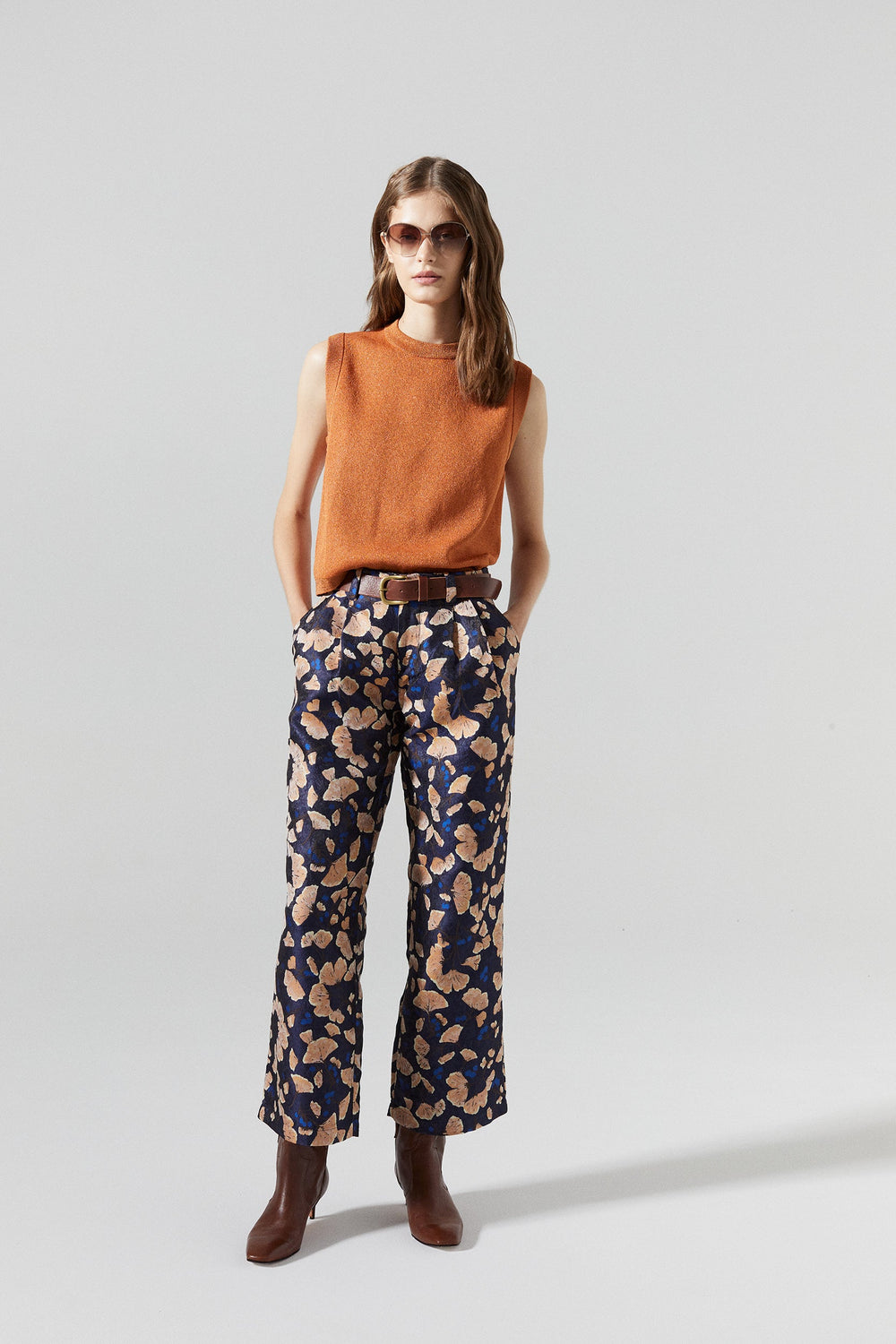 Sakura Brocade Pants - Ginkgo
