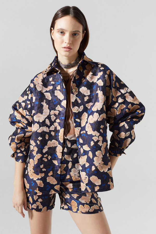 Niwaki Brocade Short - Ginkgo