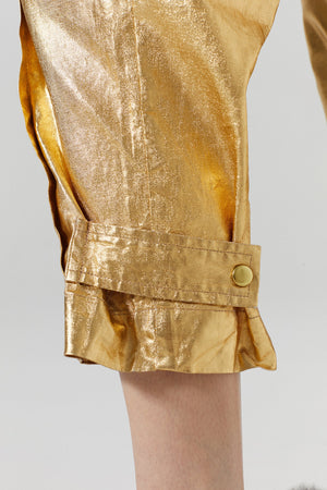 Mercer Metallic Linen Pants - Gold