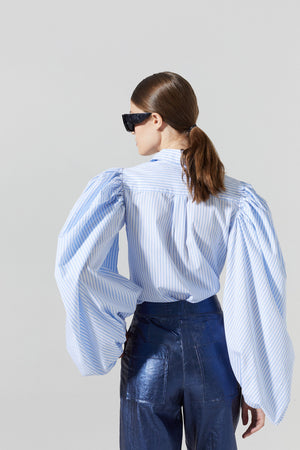 Samba Cotton Poplin Shirt - Blue Stripes
