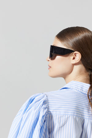 Samba Cotton Poplin Shirt - Blue Stripes