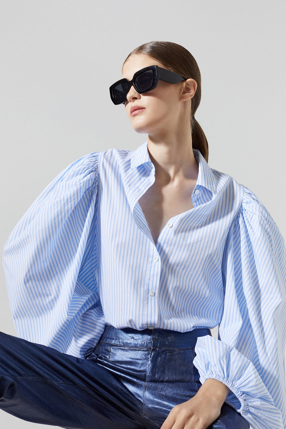 Samba Cotton Poplin Shirt - Blue Stripes