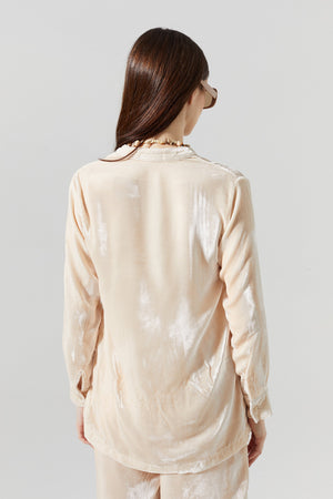 Nikka Silk Velvet Shirt - Nude