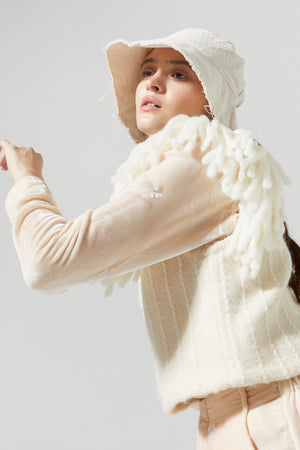 Nikka Silk Velvet Shirt - Nude