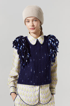 Lake Merino Wool Vest - Deep Blue